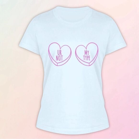 Anti-Valentine’s Day, Conversation Heart Tee, Slim Fit, Size S-3X - Picture 6 of 7
